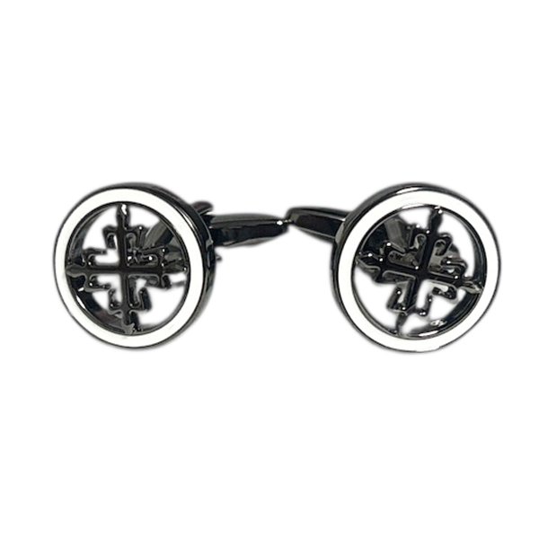 画像1: elizabeth parker エリザベスパーカー ガンメタビンテージクロスカフスボタン (1)