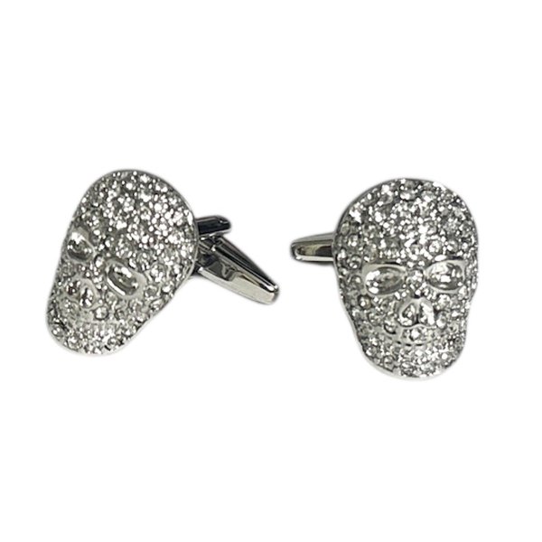 画像1: elizabeth parker エリザベスパーカー・クリスタルスカルカフスボタン（カフリンクス） (1)