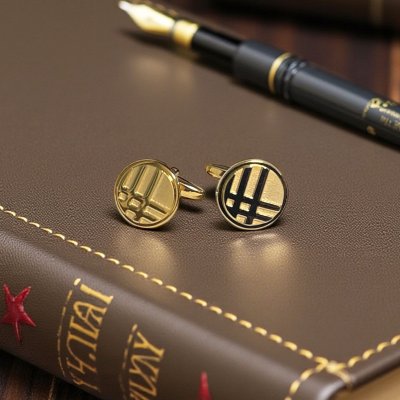 画像2: elizabeth parker エリザベスパーカー ゴールドヘリテイジチェックカフスボタン