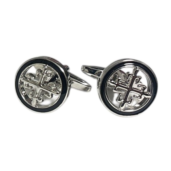 画像1: elizabeth parker エリザベスパーカー シルバービンテージクロスカフスボタン (1)