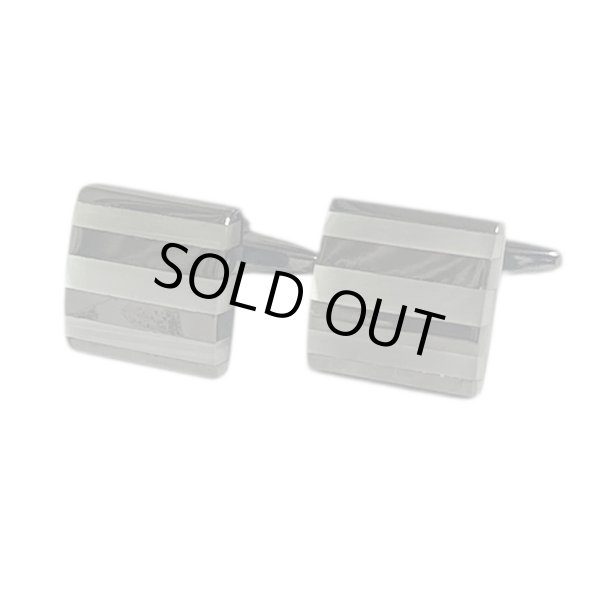 画像1: elizabeth parker エリザベスパーカー・ガンメタ＆グレーカフスボタン（カフリンクス） (1)