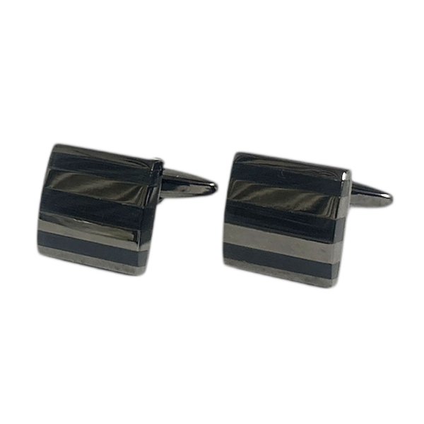 画像1: elizabeth parker エリザベスパーカー・ガンメタ＆ブラックカフスボタン（カフリンクス） (1)