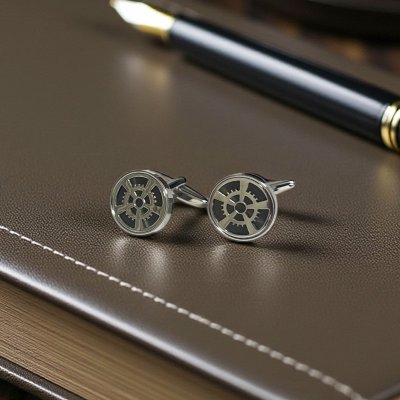 画像2: elizabeth parker エリザベスパーカー・シルバーギアカフスボタン（カフリンクス）