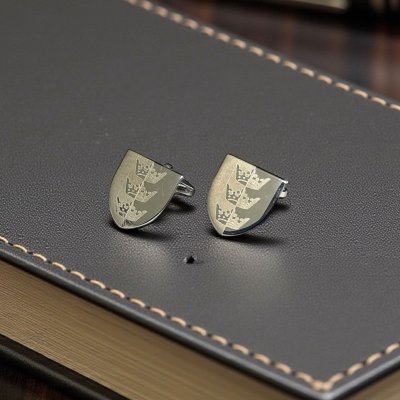 画像1: elizabeth parker エリザベスパーカー・シールドクラウンカフスボタン（カフリンクス）