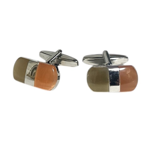 画像1: elizabeth parker エリザベスパーカー　ブラウンツートーンカフスボタン（カフリンクス） (1)