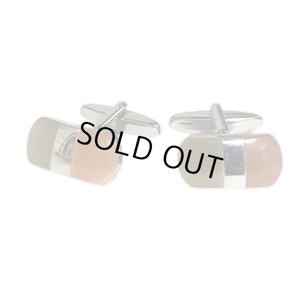 画像1: elizabeth parker エリザベスパーカー　ブラウンツートーンカフスボタン（カフリンクス） (1)