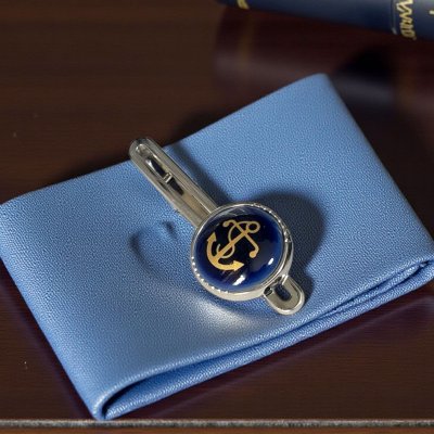 画像2: Swank & Royal Copenhagen スワンク & ロイヤルコペンハーゲン ブルーゴールドアンカーネクタイピン