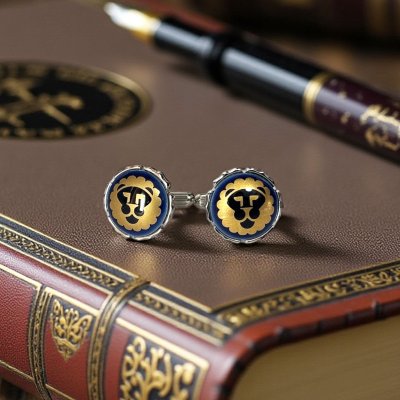 画像2: Swank & Royal Copenhagen スワンク & ロイヤルコペンハーゲン ブルーゴールドライオンカフスボタン