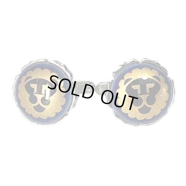 画像1: Swank & Royal Copenhagen スワンク & ロイヤルコペンハーゲン ブルーゴールドライオンカフスボタン (1)