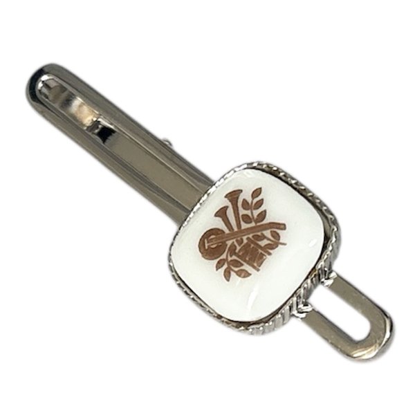 画像1: Swank & Royal Copenhagen スワンク & ロイヤルコペンハーゲン ホワイトブラウンネクタイピン (1)