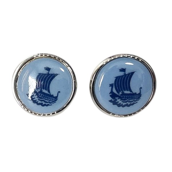 画像1: Swank & Royal Copenhagen スワンク & ロイヤルコペンハーゲン ブルー船カフスボタン (1)