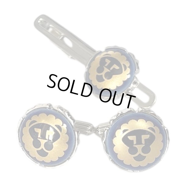 画像2: Swank & Royal Copenhagen スワンク & ロイヤルコペンハーゲン ブルーゴールドライオンカフスボタン・ネクタイピンセット (2)