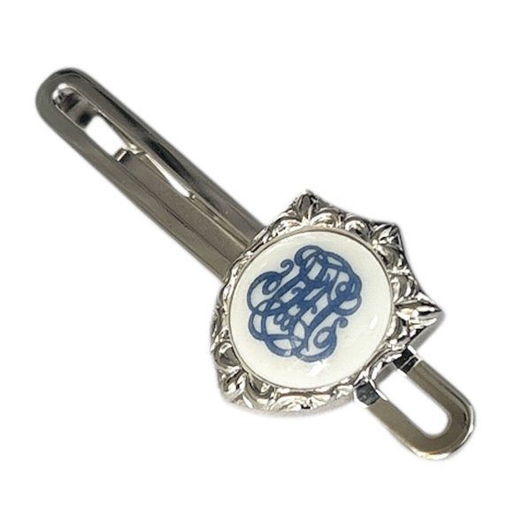 画像1: Swank & Royal Copenhagen スワンク & ロイヤルコペンハーゲン ホワイトブルーデザイン2ネクタイピン (1)