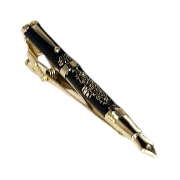 画像1: SWANK スワンク　ゴールドブラック万年筆ネクタイピン・タイバー (1)