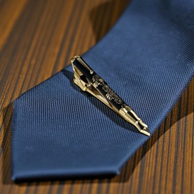 画像3: SWANK スワンク　ゴールドブラック万年筆ネクタイピン・タイバー