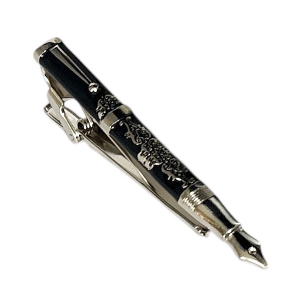 画像1: SWANK スワンク　シルバーブラック万年筆ネクタイピン・タイバー (1)