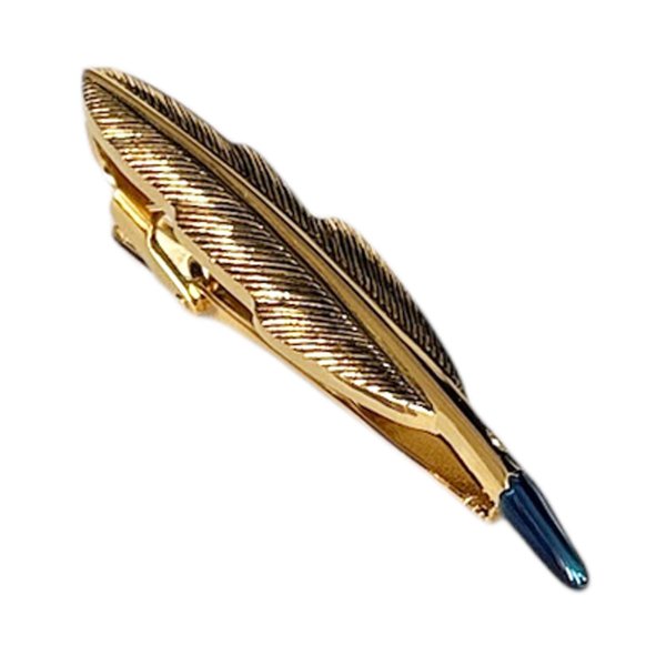 画像1: SWANK スワンク  ゴールドフェザーネクタイピン（タイバー） (1)