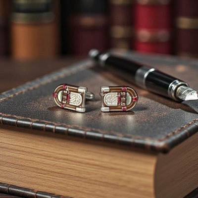 画像1: SWANK スワンク  ジュークボックス・ブラウンカフスボタン（カフリンクス）