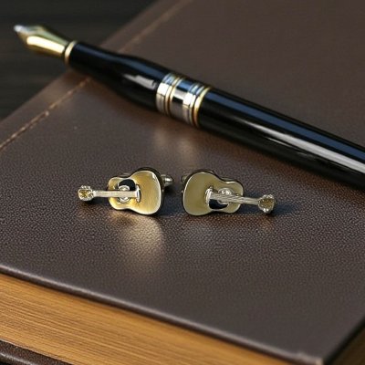 画像1: SWANK スワンク  ギターモチーフ・カフスボタン（カフリンクス）