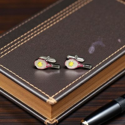 画像1: SWANK スワンク テニスラケットとボール カフスボタン(カフリンクス)