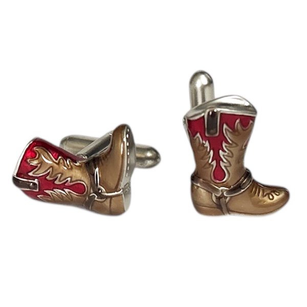 画像1: SWANK スワンク  ウエスタンブーツ・レッドカフスボタン（カフリンクス） (1)