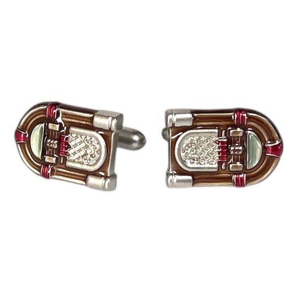 画像1: SWANK スワンク  ジュークボックス・ブラウンカフスボタン（カフリンクス） (1)