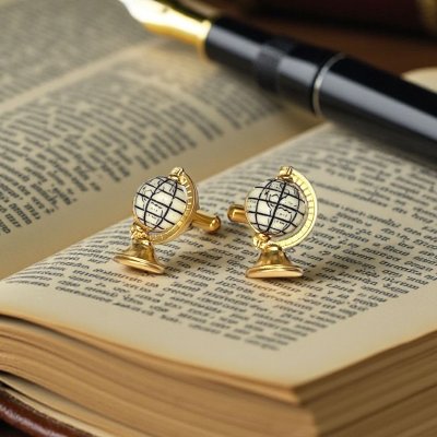 画像1: SWANK スワンク  地球儀カフスボタン（カフリンクス）