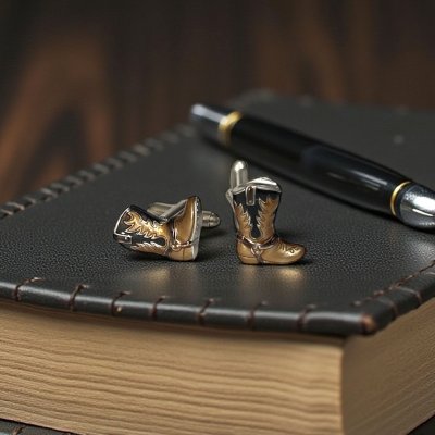 画像1: SWANK スワンク  ウエスタンブーツ・ブラックカフスボタン（カフリンクス）