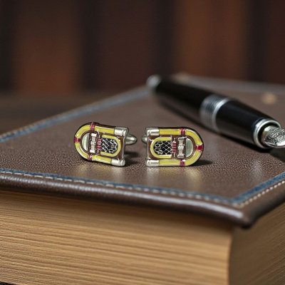 画像1: SWANK スワンク  ジュークボックス・イエローカフスボタン（カフリンクス）