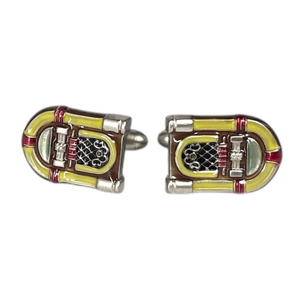 画像1: SWANK スワンク  ジュークボックス・イエローカフスボタン（カフリンクス） (1)