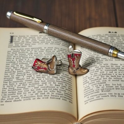 画像1: SWANK スワンク  ウエスタンブーツ・レッドカフスボタン（カフリンクス）