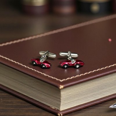 画像1: SWANK スワンク  レッドカーカフスボタン（カフリンクス）