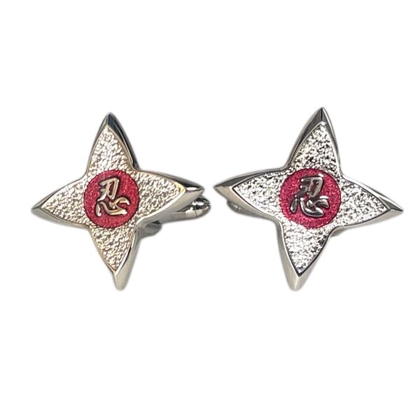 画像1: SWANK スワンク 手裏剣レッドカフスボタン (1)