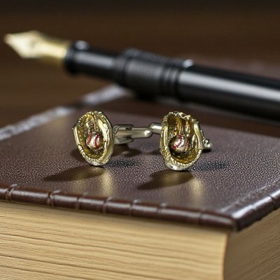 画像3: SWANK スワンク ブラウングローブ＆ボールカフスボタン