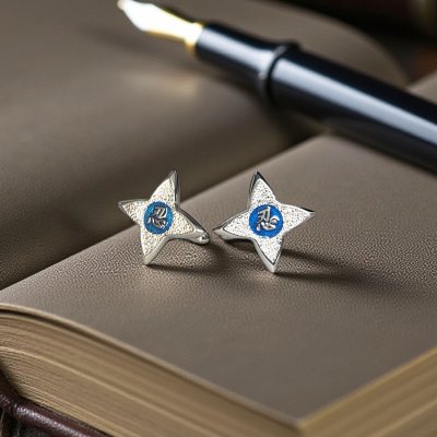 画像2: SWANK スワンク 手裏剣ブルーカフスボタン