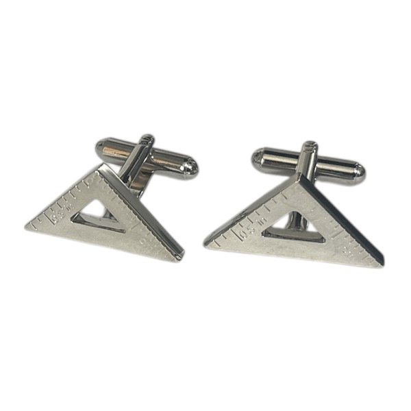 画像1: 三角定規カフスボタン（カフリンクス） (1)