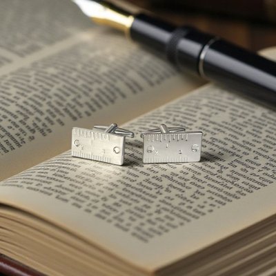 画像2: 定規カフスボタン（カフリンクス）