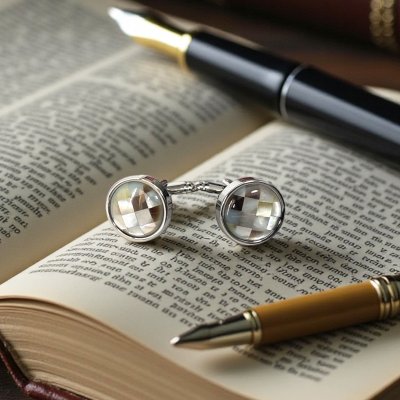 画像2: MOPチェックラウンドカフスボタン（カフリンクス）