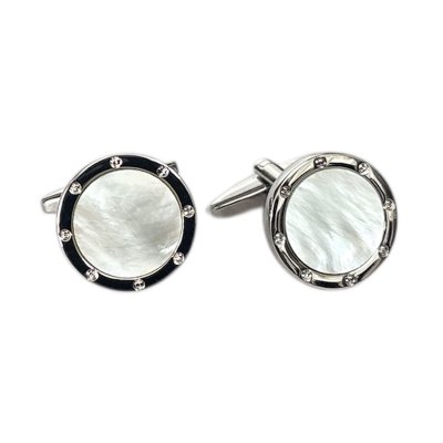 画像2: MOPネクタイピン　ラウンドMOPカフスセット