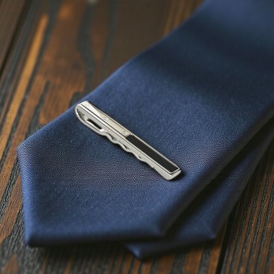 画像2: ブラックオニキスインレイネクタイピン