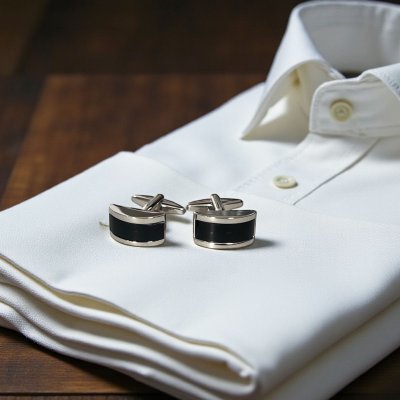 画像2: ブラックオニキス・カービングカフスボタン（カフリンクス）