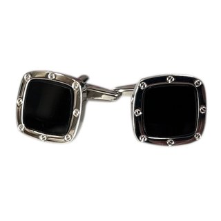 ブラックオニキス カフス、タイピンセット