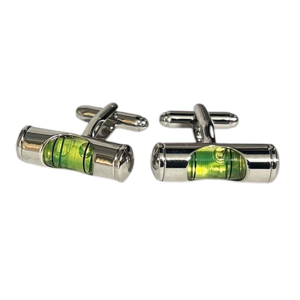画像1: 水準器（緑）・カフスボタン（カフリンクス） (1)
