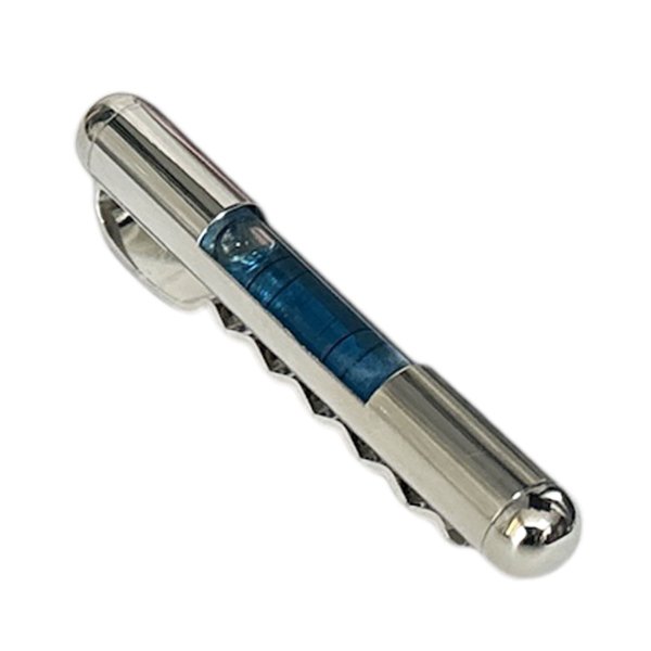 画像1: 水準器（青） ネクタイピン（タイバー） (1)