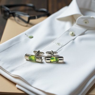 画像2: 水準器（緑）・カフスボタン（カフリンクス）