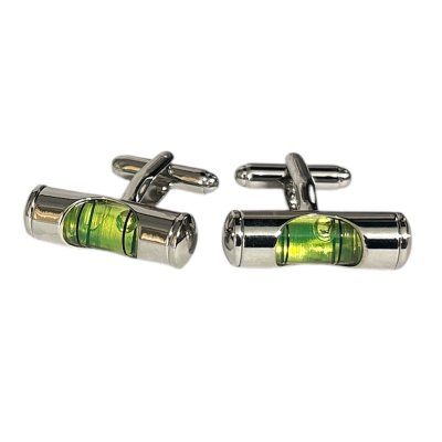 画像2: 水準器（緑）　カフス、タイピンセット