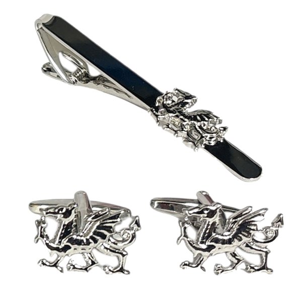 画像1: ドラゴン　カフス、タイピンセット (1)
