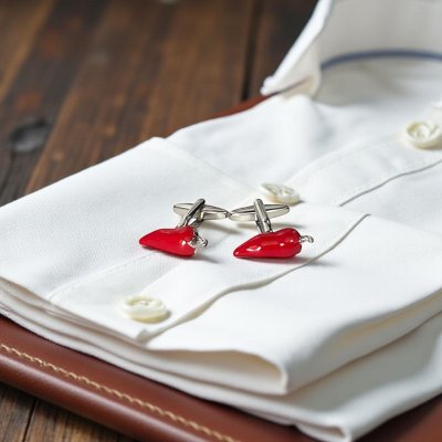 画像2: 唐辛子カフスボタン（カフリンクス）