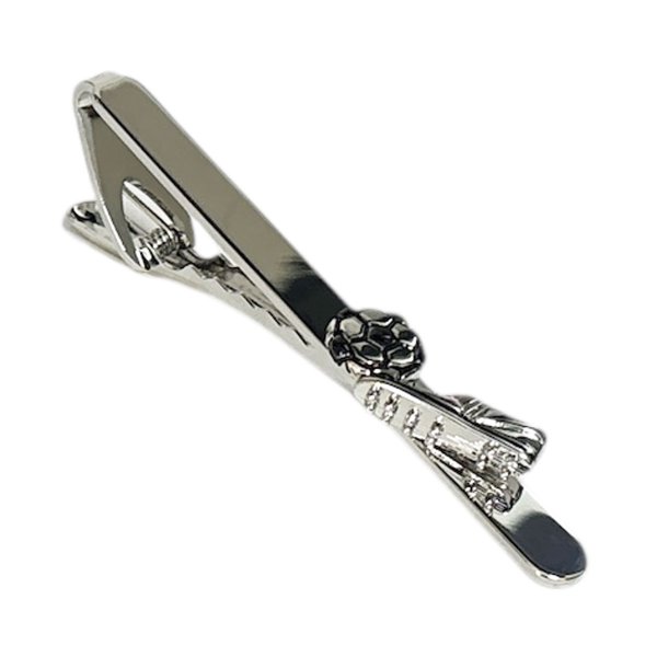 画像1: サッカーボールとスパイク ネクタイピン（タイバー） (1)