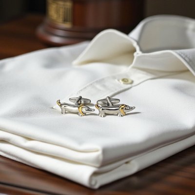 画像2: ダックスフンドカフスボタン（カフリンクス）